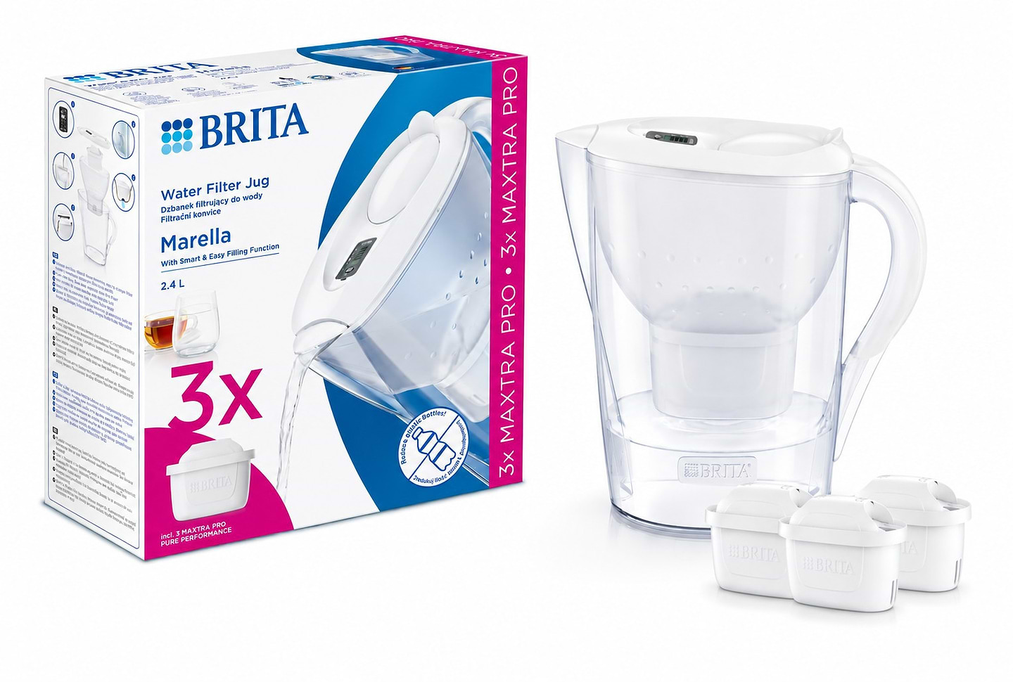 Фильтр-кувшин Brita Marella MXpro White + 3 картриджа
